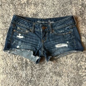 American Eagle Low Rise Jean Shorts Size 0
